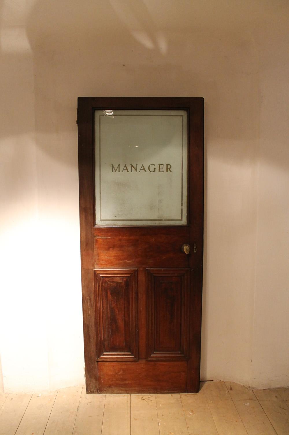 English mahogany 'Managers' door