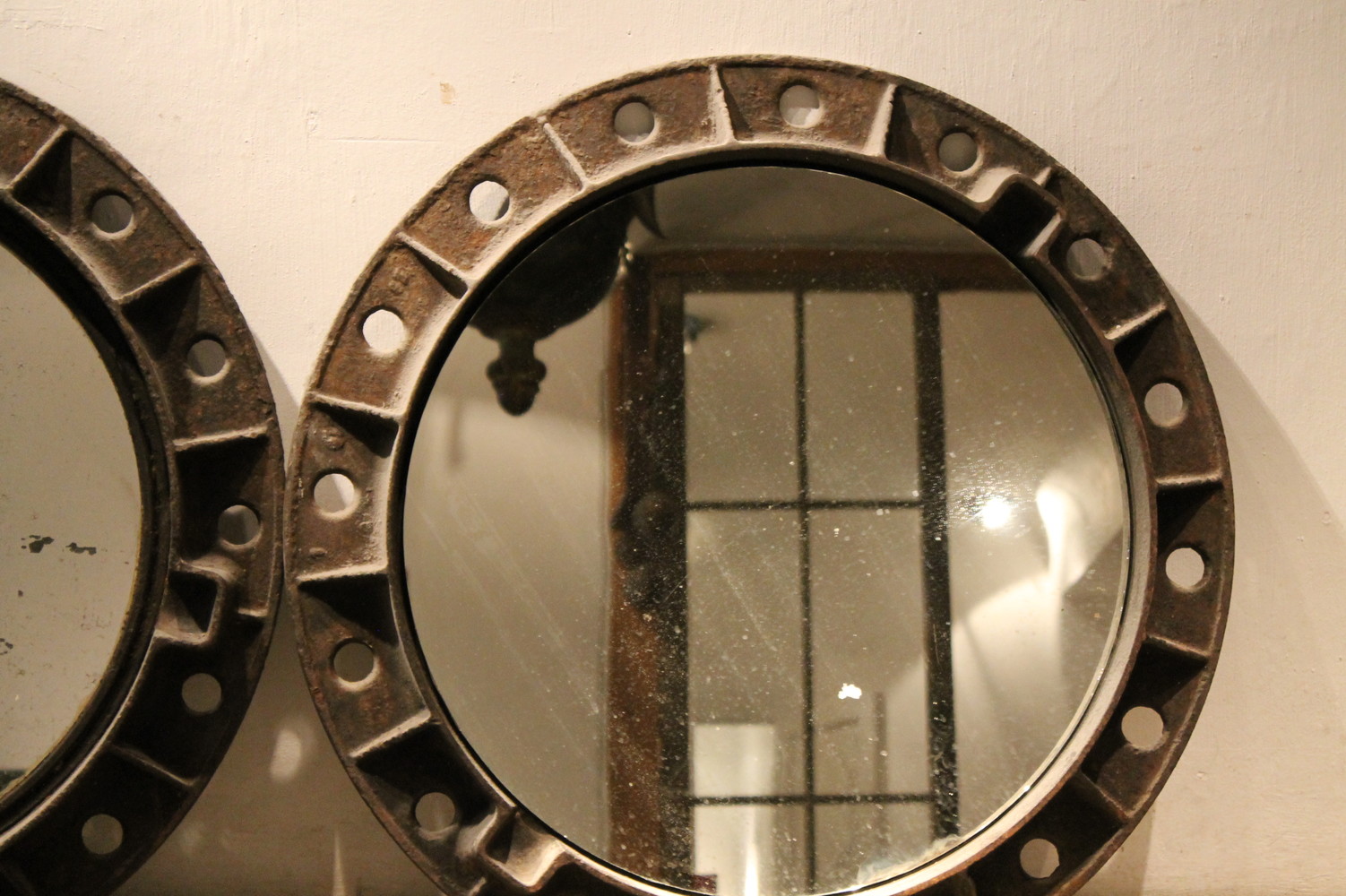 industrial cast iron mirrors (2) rivaled
