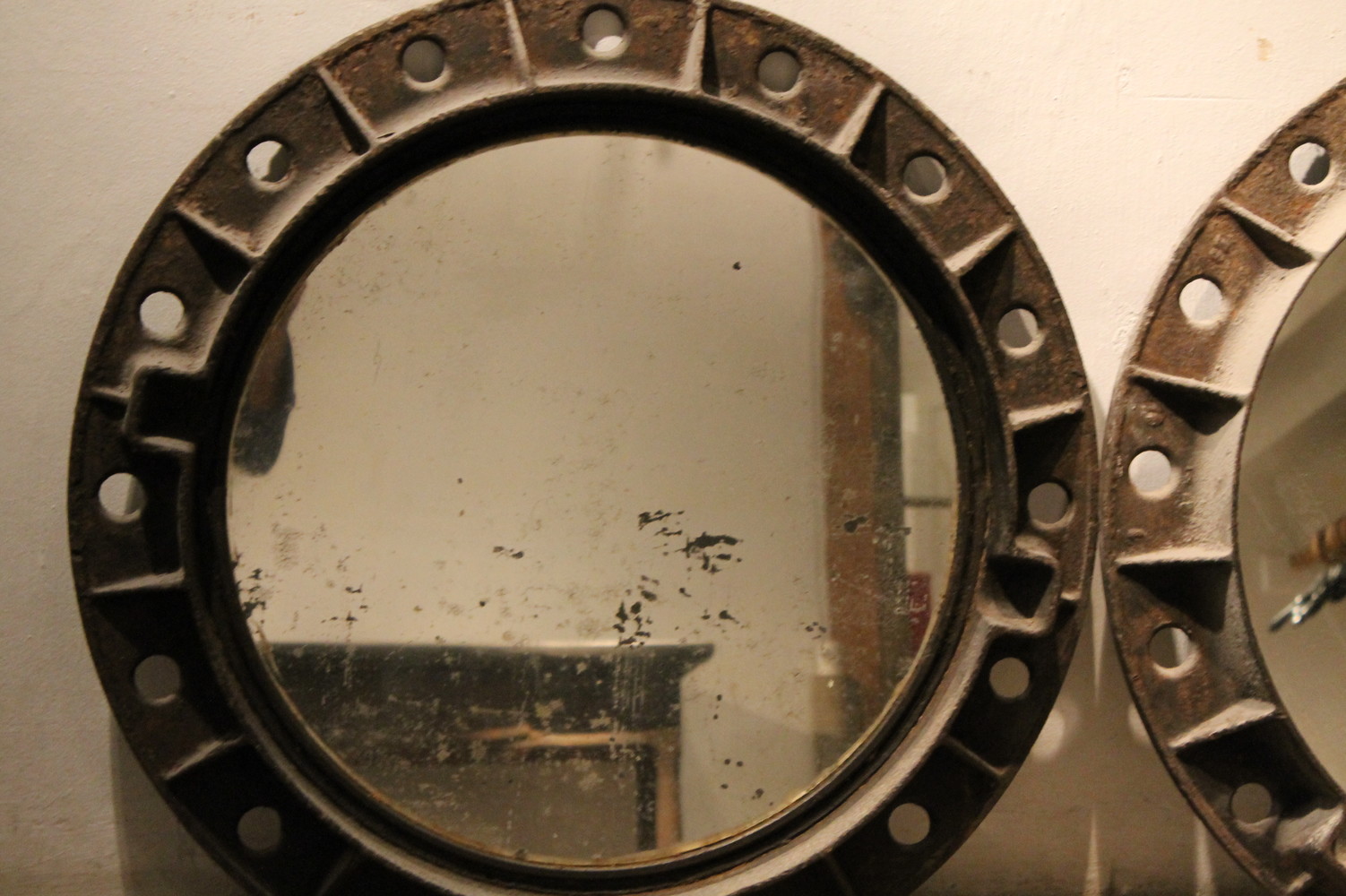 industrial cast iron mirrors (2) rivaled