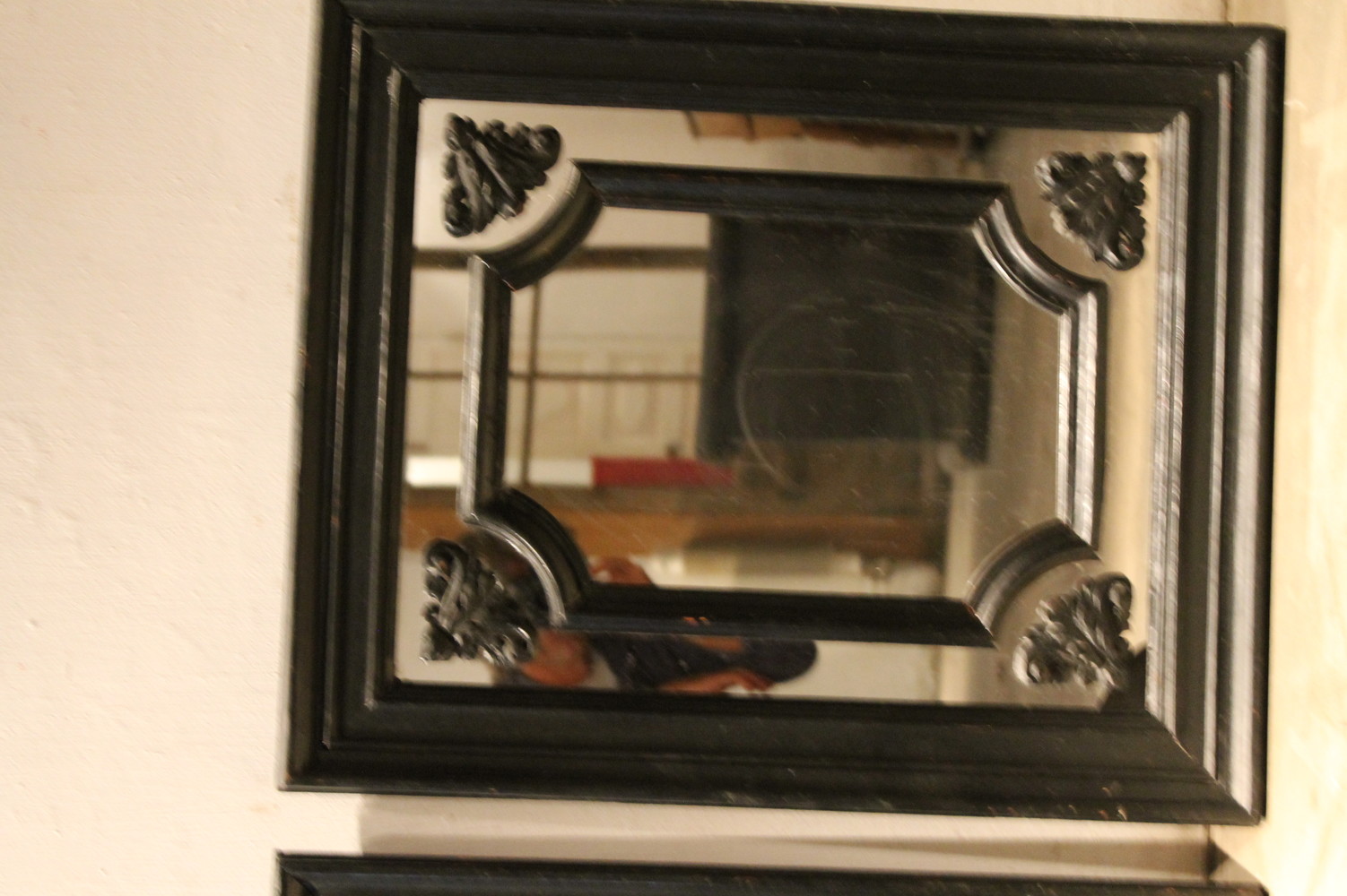 Set of 3 black painted , French mirrors