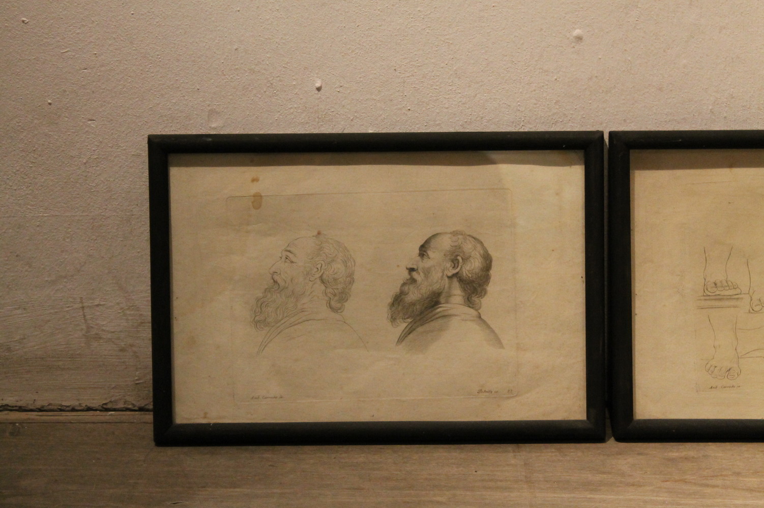  set of (6) engravings - framed