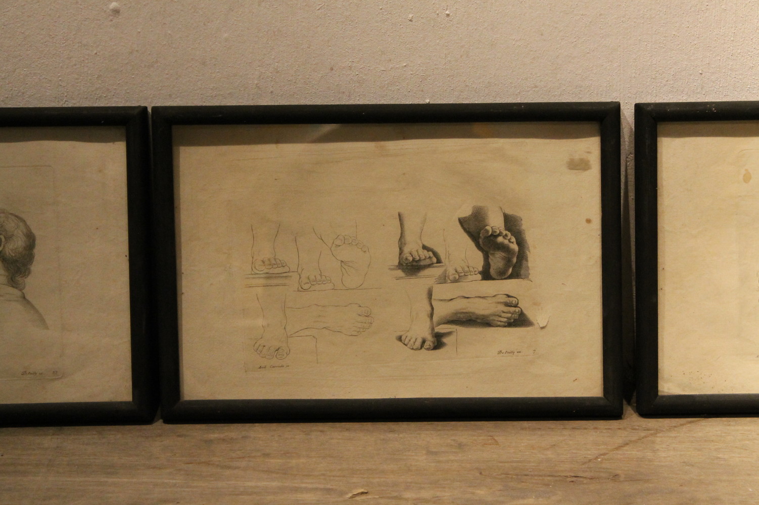  set of (6) engravings - framed