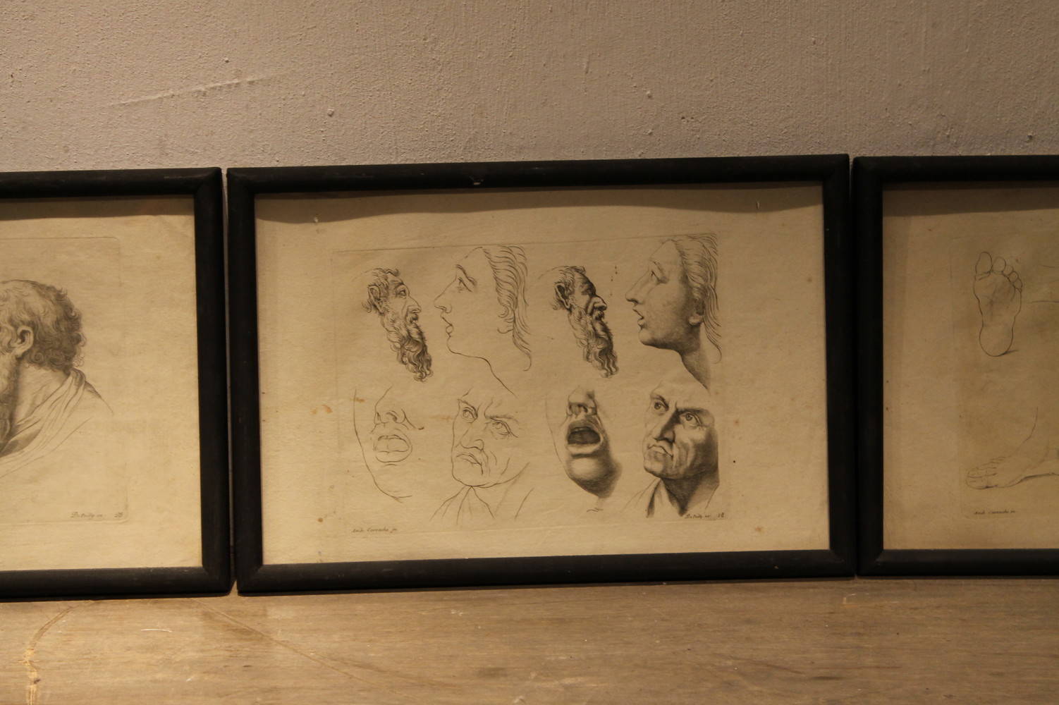  set of (6) engravings - framed