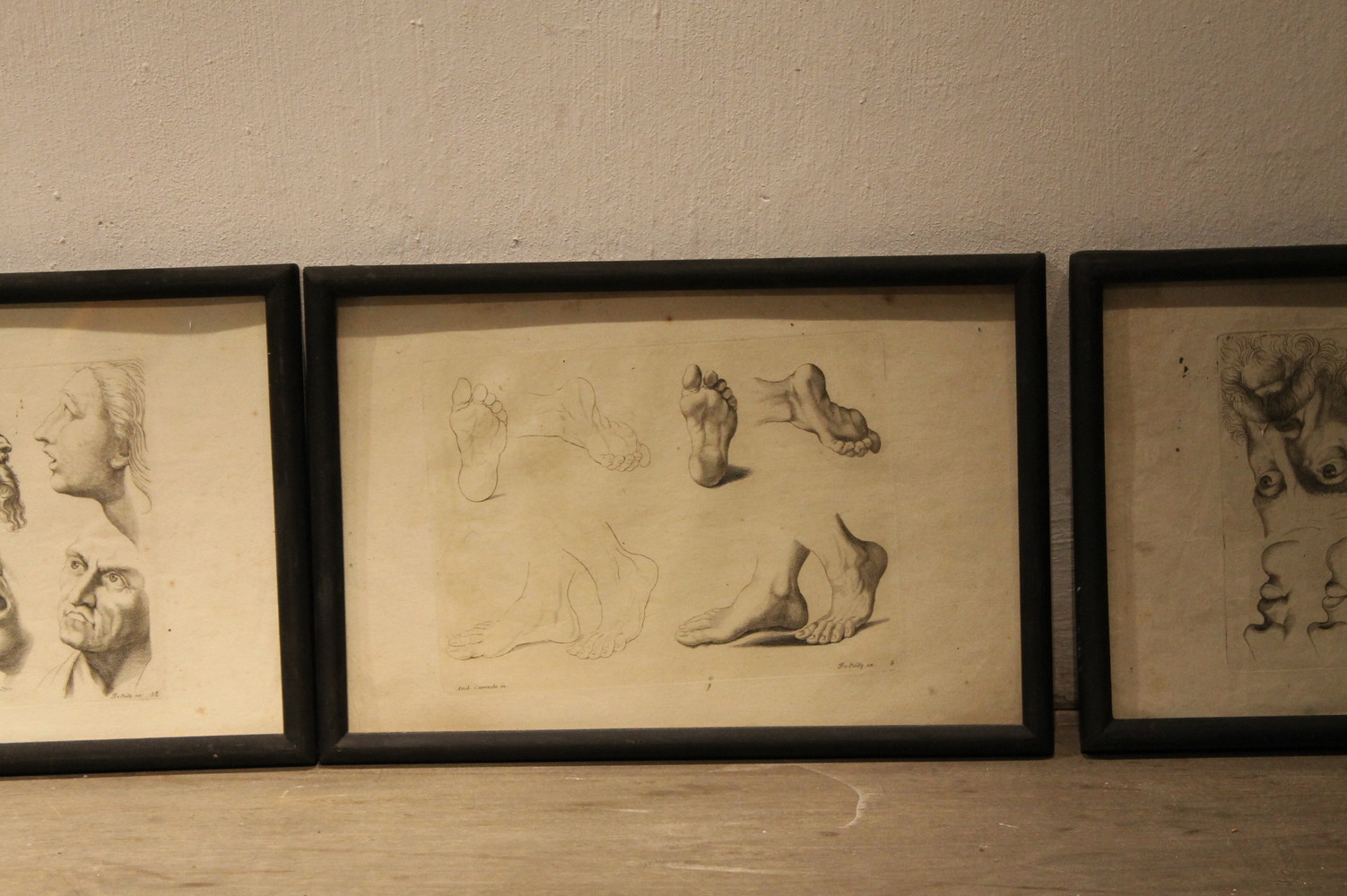  set of (6) engravings - framed