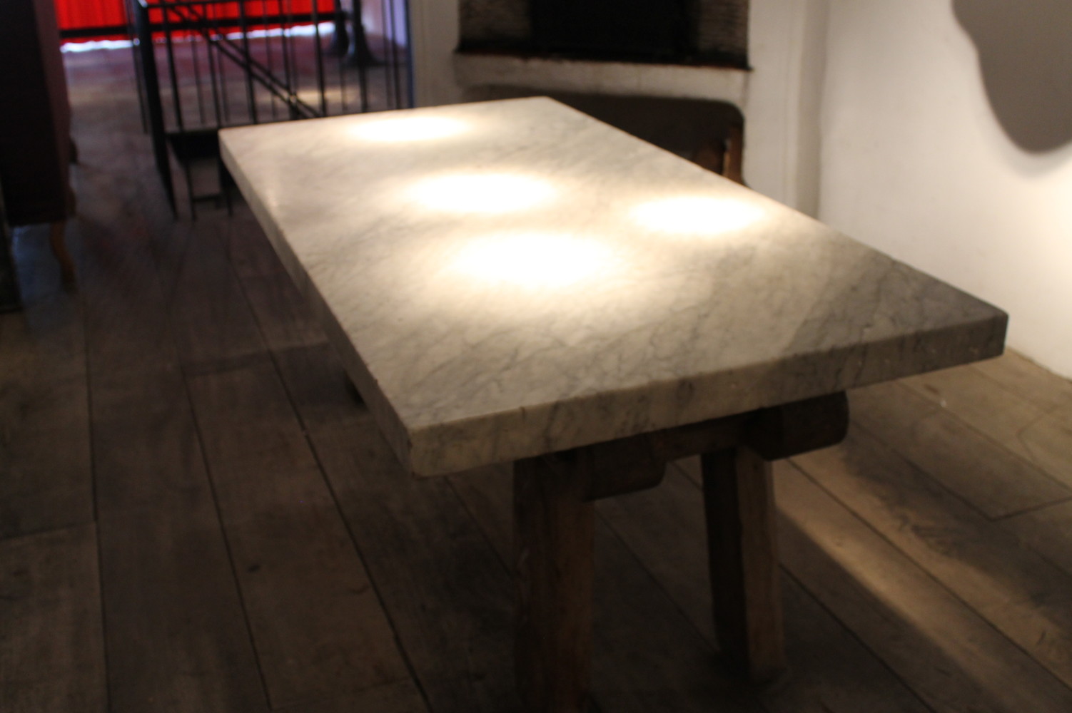 Table - Italian carrara top on rustique base