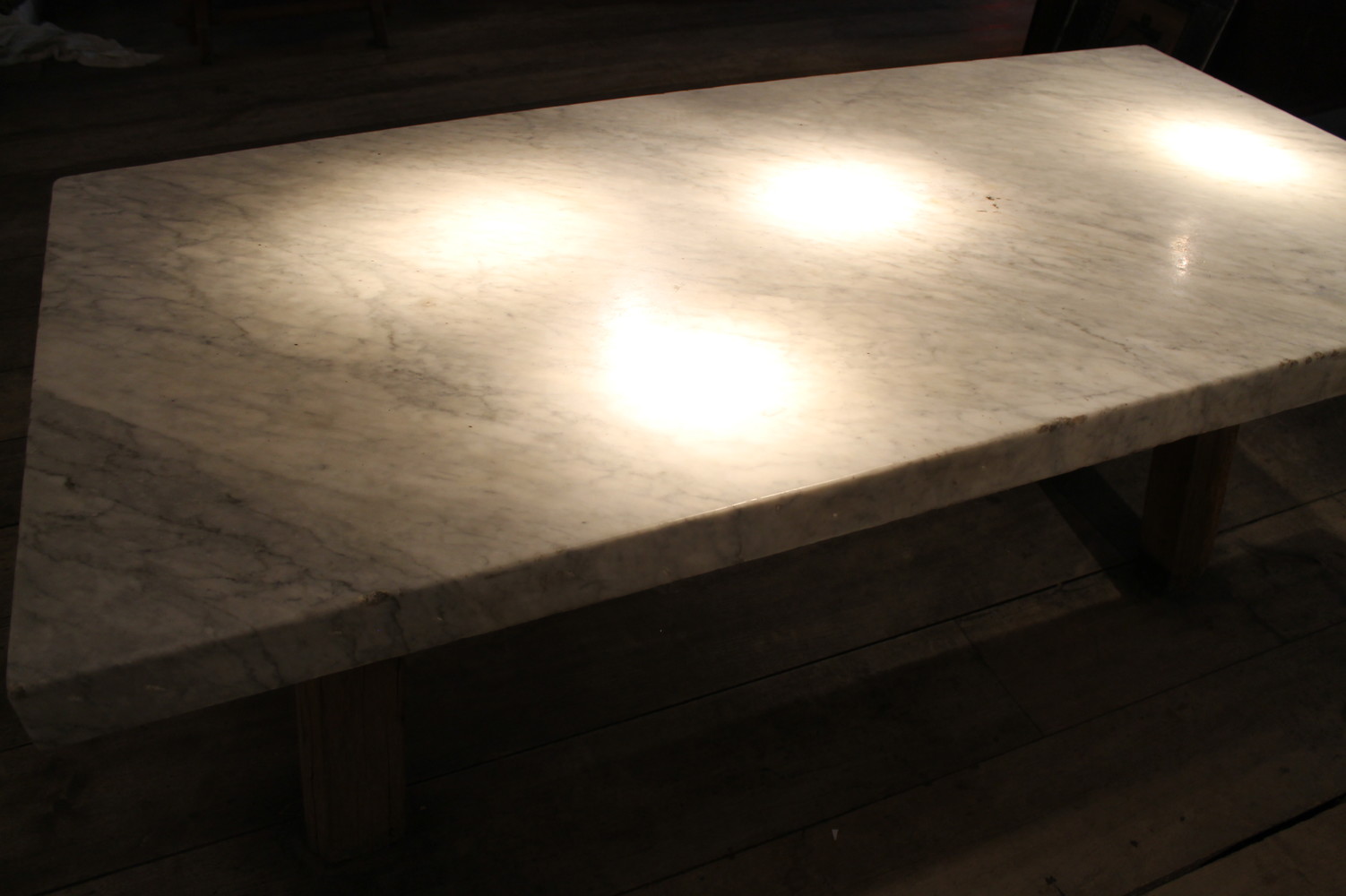 Table - Italian carrara top on rustique base