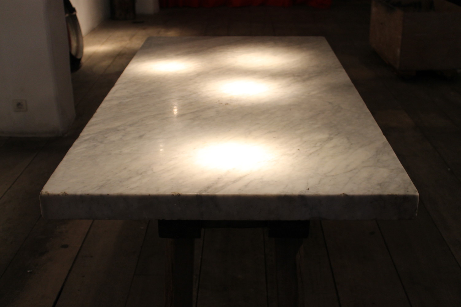 Table - Italian carrara top on rustique base