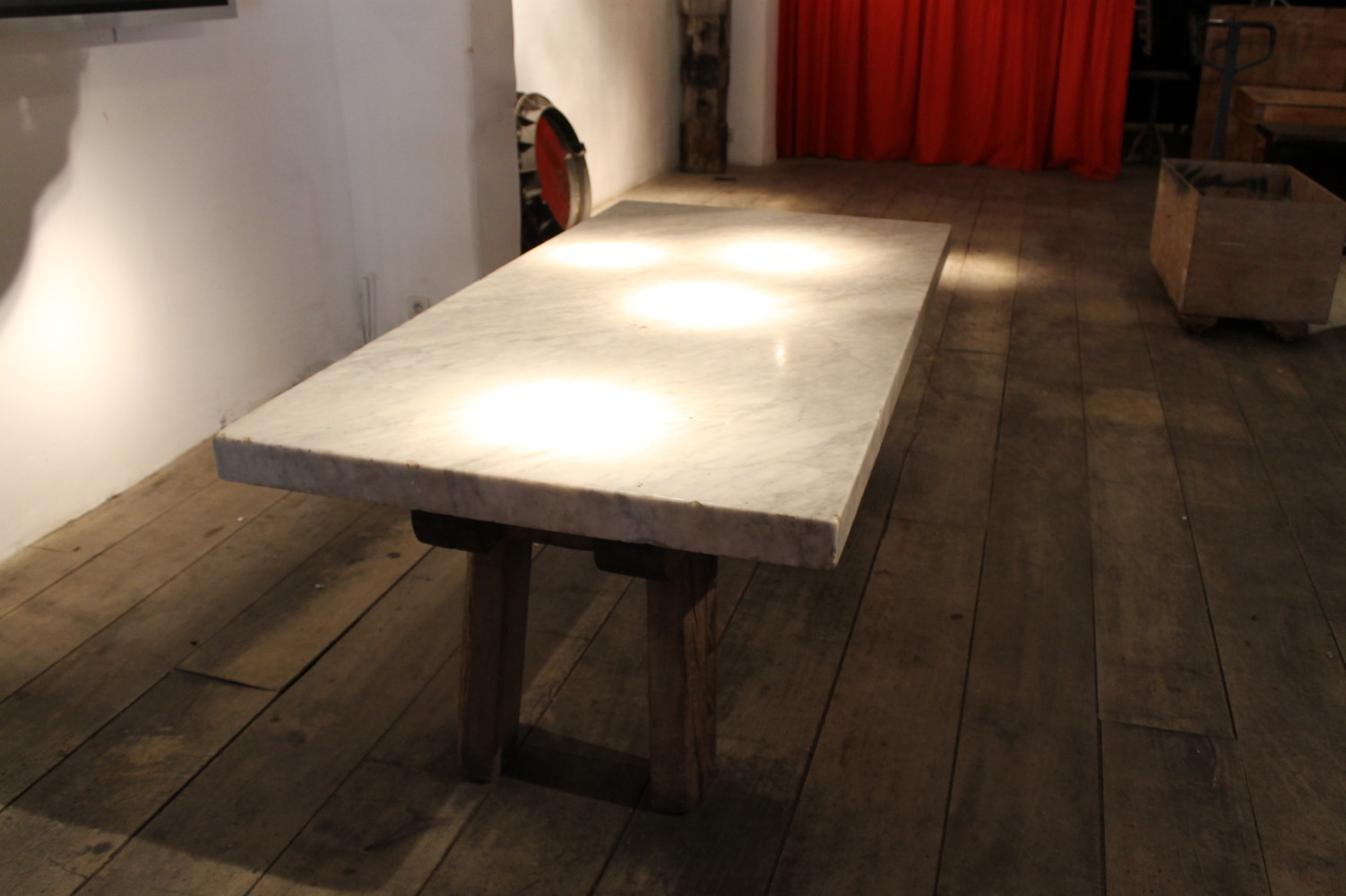 Table - Italian carrara top on rustique base